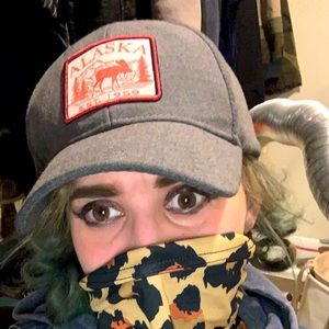 Ace Alaska baseball cap grey moose print one size